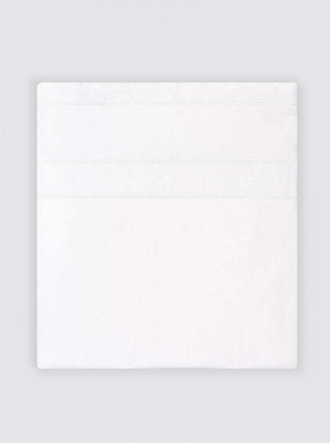 Funda Nórdica Doble Vainica y Bodoques Blancos Cama - 80x165 cm